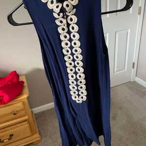 Lilly Pulitzer Navy Jacket with Cream Embroidery